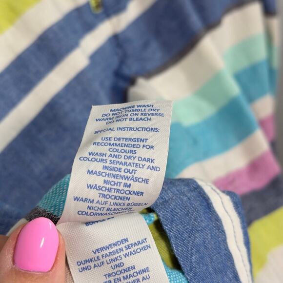 Boden 100% Cotton Multi Striped Shift Summer Dress Womens 10 - Picture 6 of 8